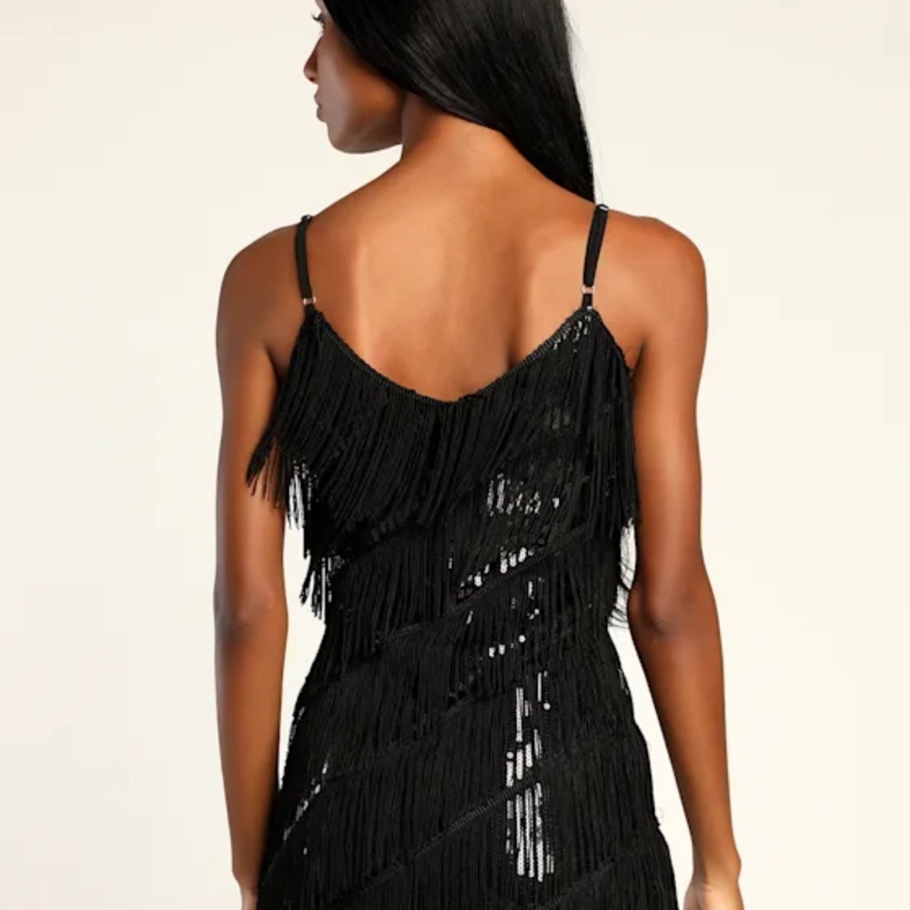 Black Fringe Dress